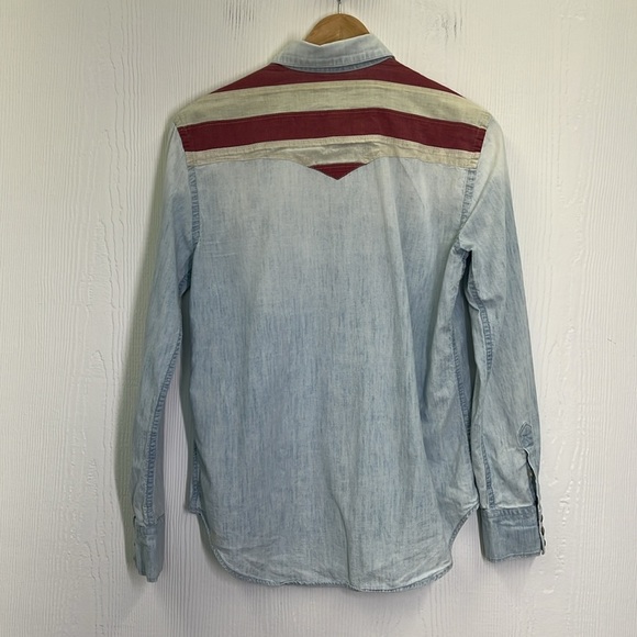 Ralph Lauren - American Flag Chambray Denim Button Down Denim Shirt Size Small - Picture 10 of 11